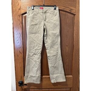 Genuine Dickies Womens Khaki Work Pants Chino Bootcut Stretch Tan Size 7